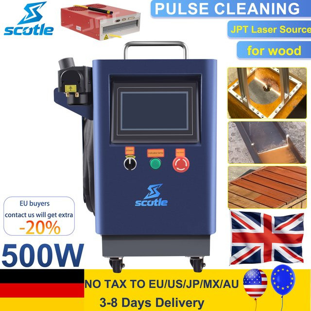 JPT Puls-Laser-Reinigungsmaschine 500W in Blau zur Reinigung von Rost, Öl, Farbe sowie Metall und Holz - Bild 1