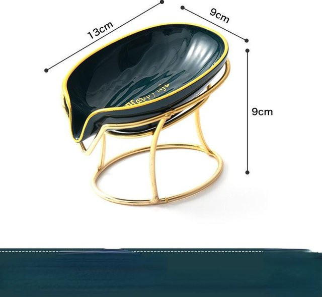 Luxuriöser Seifenhalter in Blattform mit selbstentleerender Seifenschale und Metallhalterung für dein Badezimmer - Bild 1