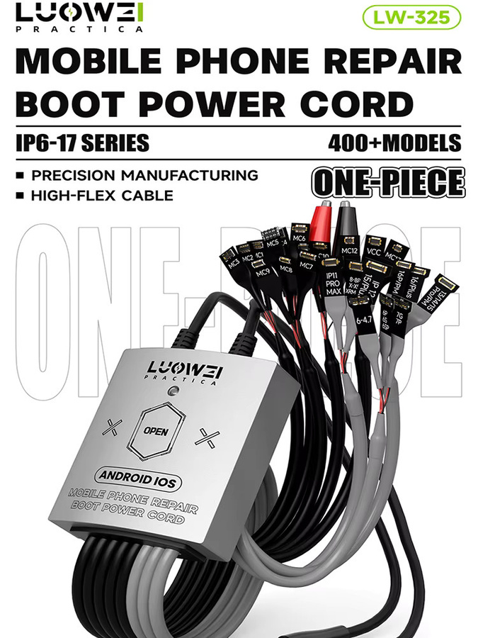 LUOWEI LW-325 Telefon Boot Netzkabel für iPhone 6-17 Pro Max und über 400 Android Modelle, Motherboard Reparatur Werkzeug Testkabel, Schwarz - Bild 6