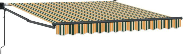 vidaXL Markise aus Polyester in Grün und Gelb mit Gelenkarm B/H/T: 300 x 165 x 250 cm - Bild 1