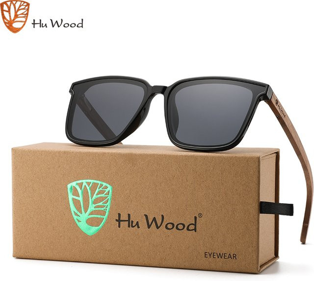 Hu GR8052 Sonnenbrille Square, Holzbeine, polarisiert, Unisex - Bild 1