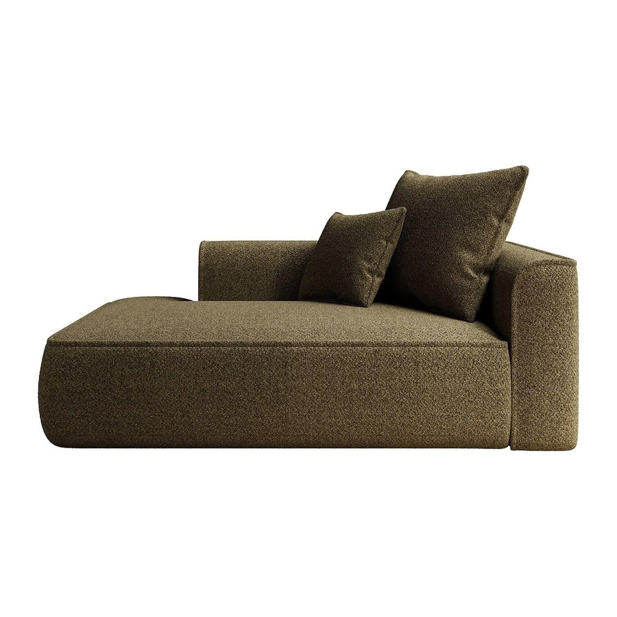 Vente-unique Recamiere Pineta ohne Schlaffunktion in Khaki aus Chenille, Breite: 180 cm, Tiefe: 115 cm, Höhe: 67 cm - Bild 2