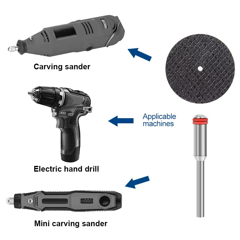XCAN Schleifscheiben Set mit Dornen für Dremel-Zubehör und Drehwerkzeuge, 32 mm, Schwarz - Bild 5