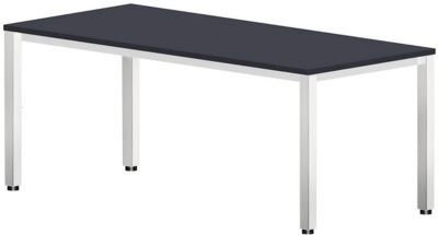 Schreibtisch Bexxstar aus Spanplatte und Stahl, schwarz/chromsilber, B/T/H: 180 x 80 x 74 cm - Bild 1