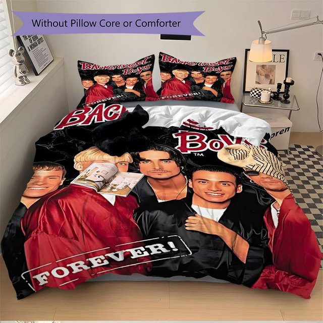3-teiliges Backstreet Boys Bettwäsche-Set von Ruoxin mit 1 Bettbezug und 2 Kissenbezügen, Mehrfarbig, B/H: 200 x 220 cm - Bild 1