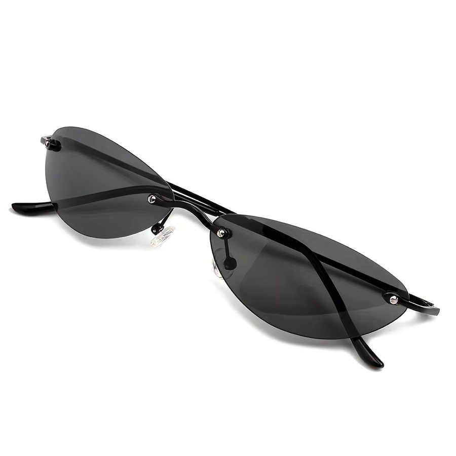 ISENGHUO Sonnenbrille, randlos, polarisiert, Metall, Herren, schwarz - Bild 4