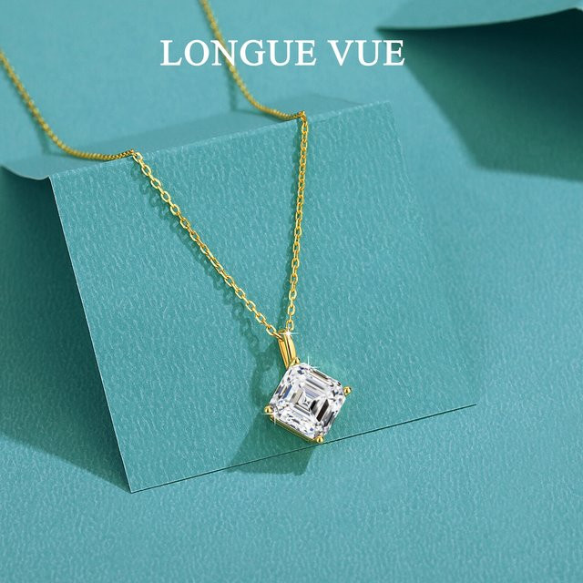 LONGUE VUE Halskette, 14K Gold, Moissanit, Unisex - Bild 1