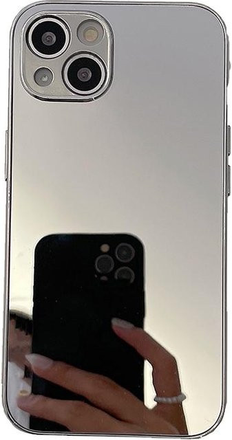 Versilberte Schminkspiegel Handyhülle für Apple iPhone 11 bis 17 Pro Max in Silber - Bild 1