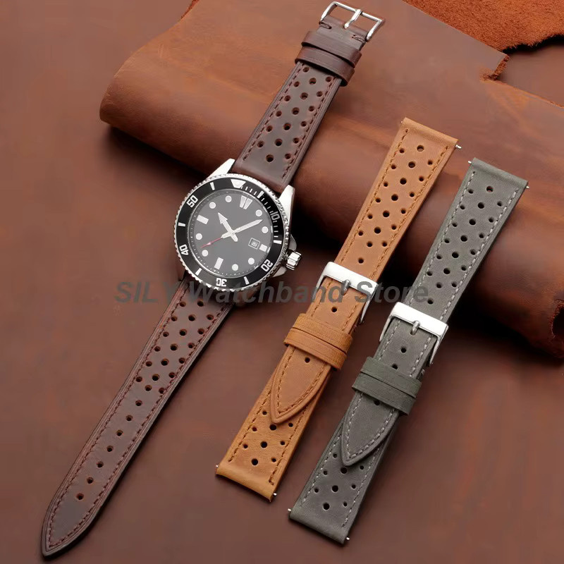 asukaband Uhrenarmband Leder, Schwarz, Unisex - Bild 1