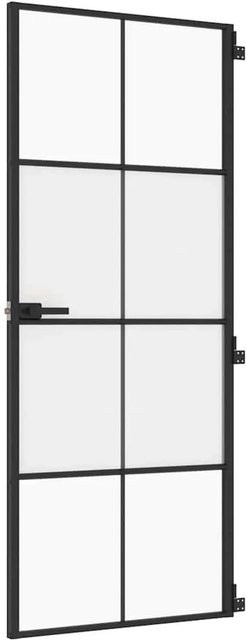 vidaXL Innentür modern in Schwarz aus Aluminium und Glas, B: 83 cm, H: 201,5 cm - Bild 1