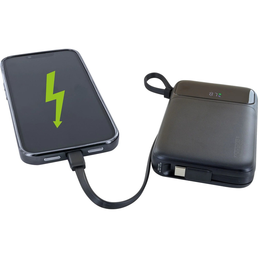 Schwaiger Powerbank LPBC1020 Magnetisch 10.000 mAh Schwarz mit USB-C, Lightning und USB-A - Bild 2