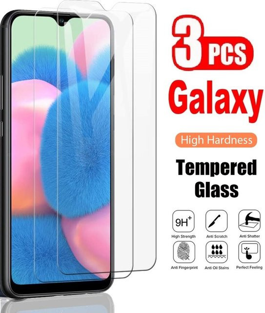 3er-Set gehärtetes Glas Displayschutz für Samsung Galaxy A30, A31, A32, A33, A34, A35, A36, A40, A40S, A41, A42, A50S, A51, A52, A52S 5G in Transparent - Bild 1