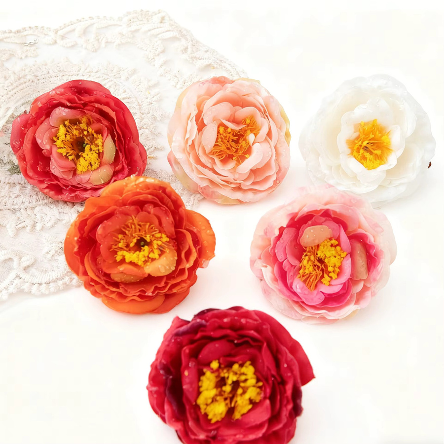 10 bis 20 Stück Künstliche Kamelien aus Seide in Multicolour für Dekoration, Hochzeiten und DIY-Geschenke - Bild 3