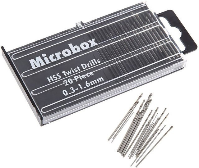 DAZZLEEX Mini HSS Spiral Bohrer Set in Silber, 20 Stück für Präzisionshandwerk, Schmuck, Uhrenreparatur und Modellbau, Durchmesser: 0,3 mm bis 1,6 mm - Bild 1