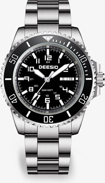 Deesio Automatik-Armbanduhr, Edelstahl, Saphirglas, Herren, Schwarz - Bild 1