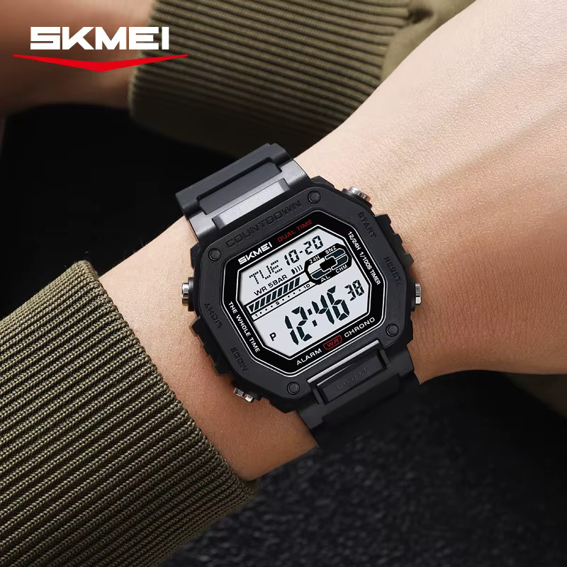 SKMEI Digitaluhr, Chronograph, Alarm, Kunststoff, Schwarz, Herren - Bild 2