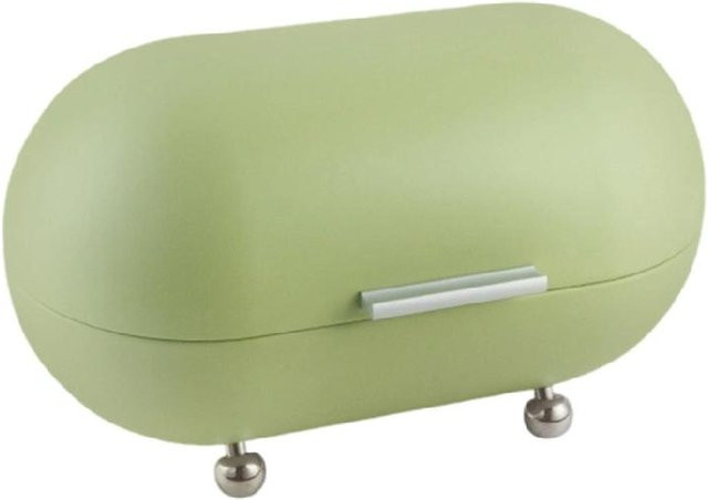 Platzsparende Brotdispenser-Boxen aus Metall und Kunststoff in Titanium Green mit rutschfestem Boden zur Aufbewahrung auf der Arbeitsplatte - Bild 1