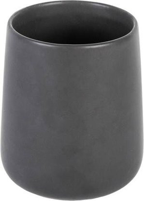 Axentia Zahnputzbecher Reno aus Steinzeug in Schwarz Matt, Höhe: 10,0 cm, Breite: 8,5 cm, Tiefe: 10,0 cm - Bild 1