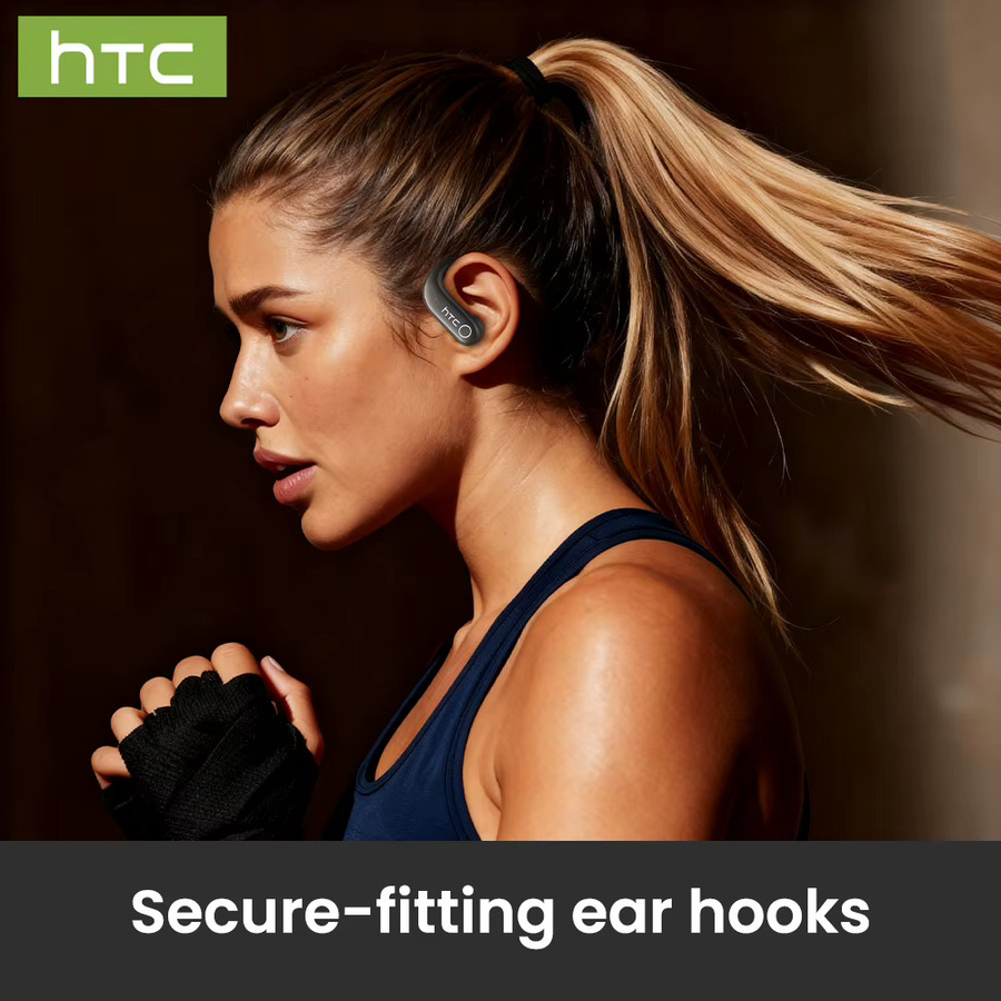HTC NE61 AI Translate Kabellose In-Ear Bluetooth Kopfhörer mit Herzfrequenzüberwachung und Geräuschunterdrückung in Orange - Bild 3