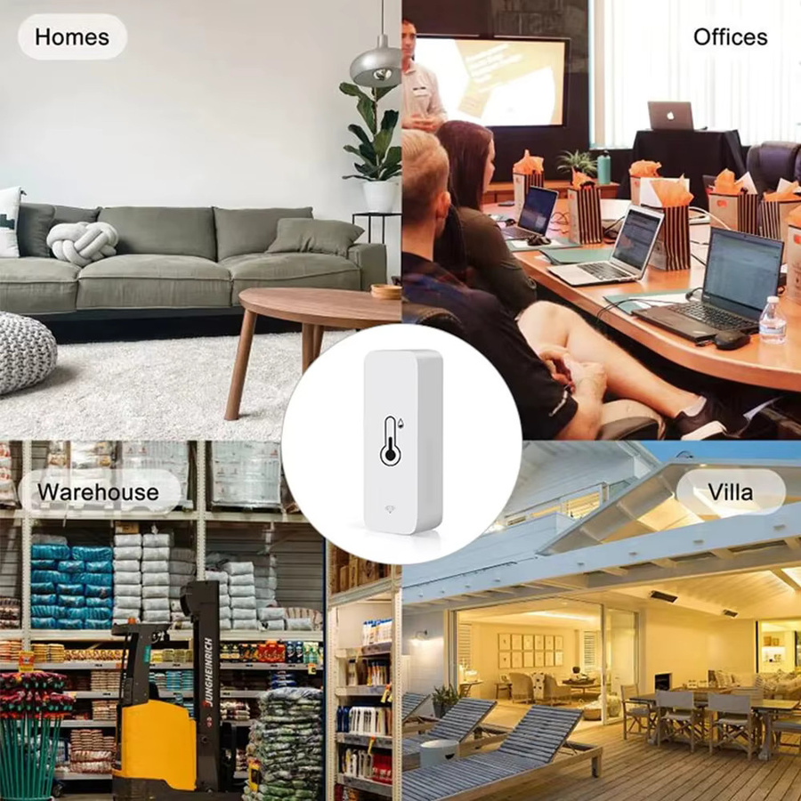 Tuya WiFi Smart Temperatur- und Feuchtigkeitssensor in Weiß, batteriebetrieben, kompatibel mit Alexa und Google Home - Bild 3
