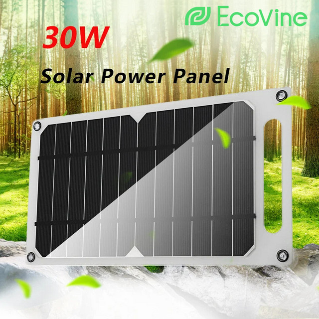 Tragbares flexibles Solarpanel Kit mit USB Typ-C Ladung in Schwarz für Handy, Auto, Camping und Wandern, IP65 wasserdicht - Bild 1