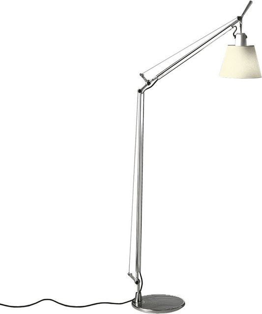 Artemide Tolomeo Basculante Lettura Tischleuchte aus Aluminium in Silber mit Pergament-Schirm - Bild 1