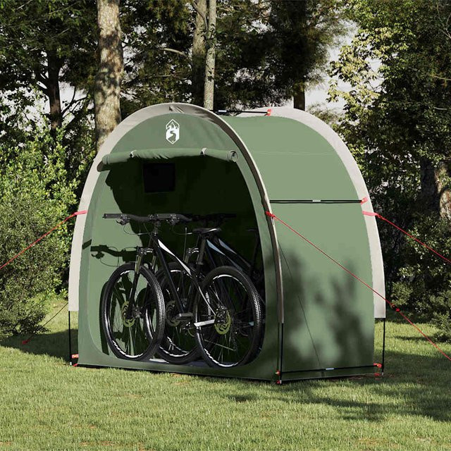 Yiwydaa Fahrradgarage mit Dach und Stauraum in Grün, B/T/H: 210 x 90 x 174 cm - Bild 1