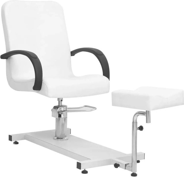 vidaXL Massagestuhl mit Fußstütze in Weiß aus Kunstleder, B/T/H: 127 x 60 x 98 cm - Bild 1