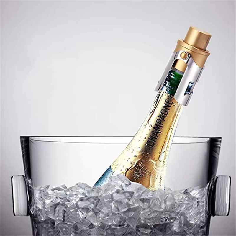 SUNFILI Champagner-Stopfen mit Druckpumpe für Champagner, Cava, Prosecco und Sekt in Grün und Gold - Bild 4
