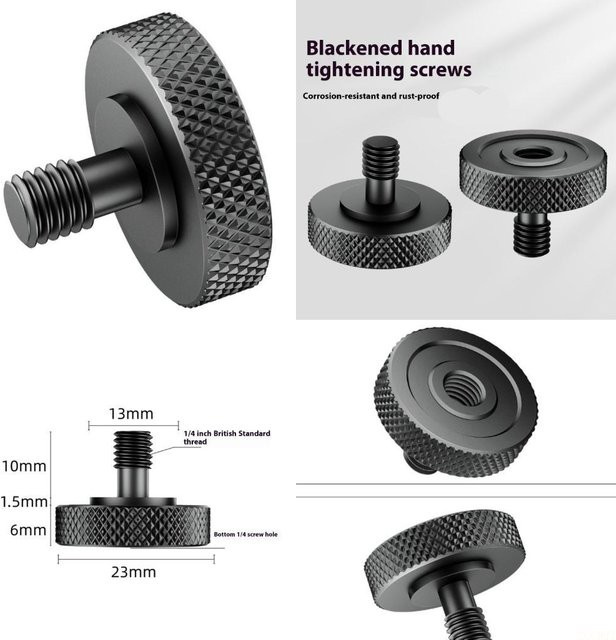 B03F Stativ-Adapter Schraube zur Umwandlung von 1/4 auf 1/4 Zoll in Schwarz - Bild 1