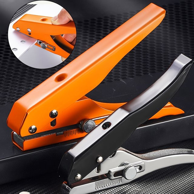 Robuster Einzellocher aus Metall in Orange, 5/16 Zoll - 8 mm Papierstanzer für den mobilen Einsatz - Bild 1