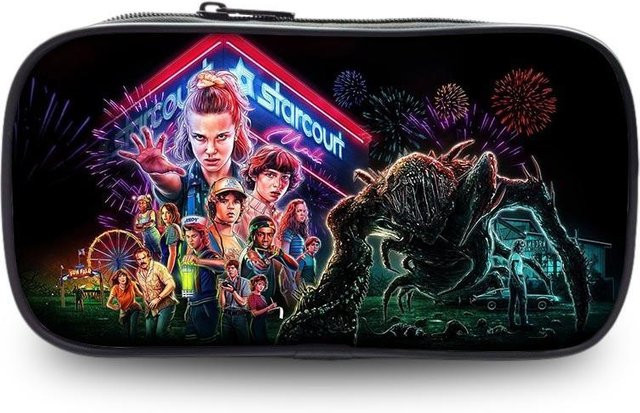 HauteHive Federmäppchen Stranger Things aus Oxford-Material in Schwarz, Rot und Multicolour für Schüler - Bild 1