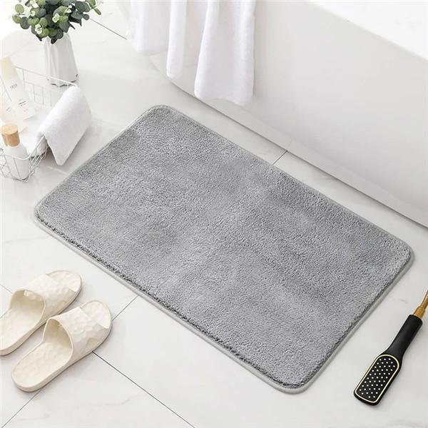 LeGoU Fashion Anti-Rutsch Badematte aus Chenille in Grau, super wasserabsorbierend, B/T: 60 x 40 cm - Bild 1