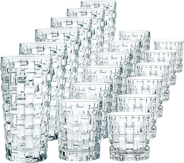 Nachtmann Bossa Nova Becher-Set aus Kristallglas, 18-teilig, transparent, geometrisches Design - Bild 1