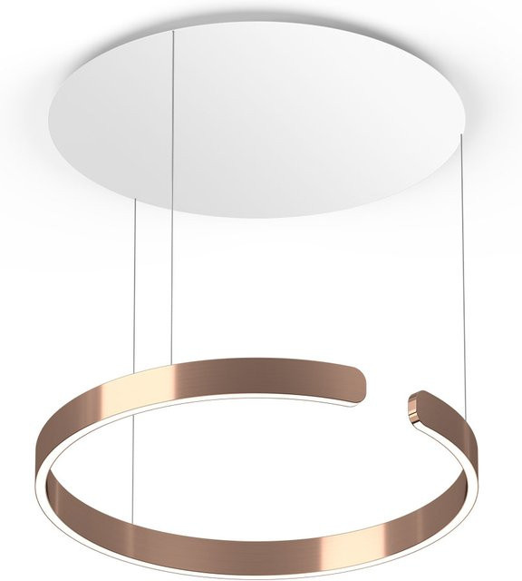 Occhio Mito sospeso 60 up LED-Pendelleuchte in Rose Gold und Weiß matt mit Occhio air Modul und x-tra warm LED (2200K - 3500K), variabel einstellbare Aufhängung 50-200 cm - Bild 1