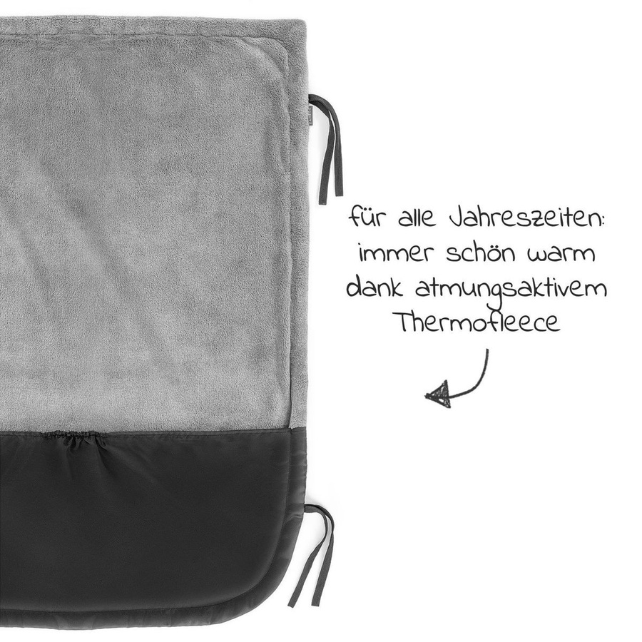 Zamboo Universal Fleece-Decke als Beindecke für Kinderwagen und Buggy in Schwarz - Bild 3
