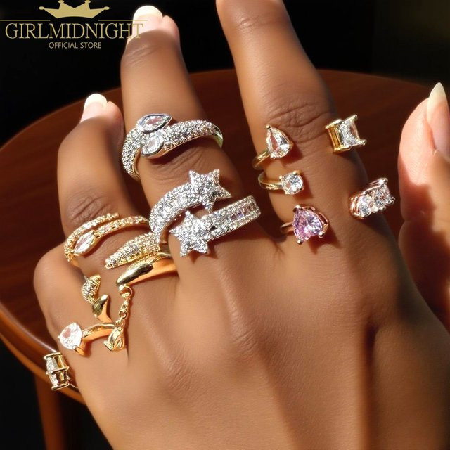 GIRLMIDNIGHT Ring, Herz, Zirkonia, Gold, Damen - Bild 1