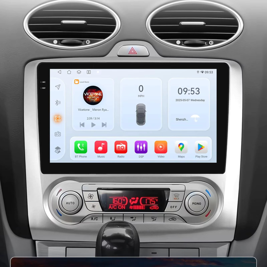 Hizpo Android 14 Autoradio für Ford Focus 2 Mk2 2004–2011 mit Qualcomm Snapdragon 6115 8Core, 2Din, CarPlay, 4G, Bluetooth 5.4 und GPS - Bild 4