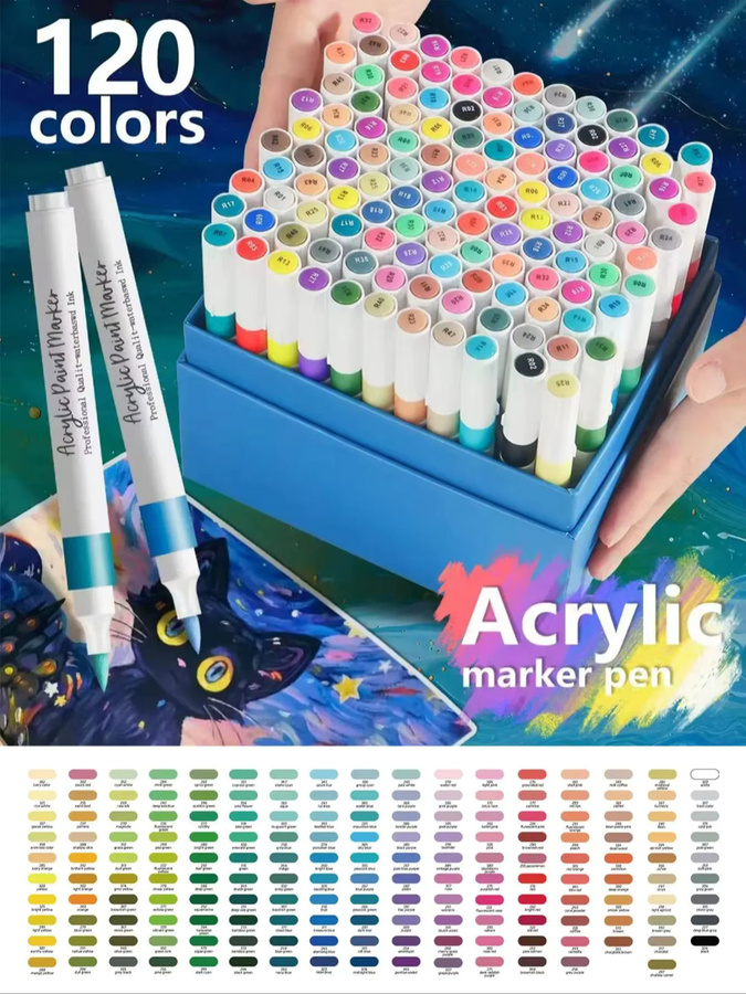 Acryl-Markerstifte mit weichem Kopf in verschiedenen Farben, wasserbasierte und wasserfeste Graffiti-Stifte für professionelle Kunstarbeiten - Bild 3