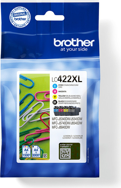 Brother Tintenpatronen Multipack LC422XLVALDR Schwarz Cyan Magenta Gelb für Tintenstrahldrucker - Bild 1