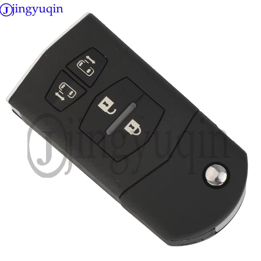 Jingyuqin Klappbarer Auto-Fernschlüssel SKE126-01 433MHz ID63 für Mazda 2 M2 Demio 3 M3 Axela 5 M5 Premacy 6 M6 Atenza 8 M8 MPV CX7 in Schwarz - Bild 2