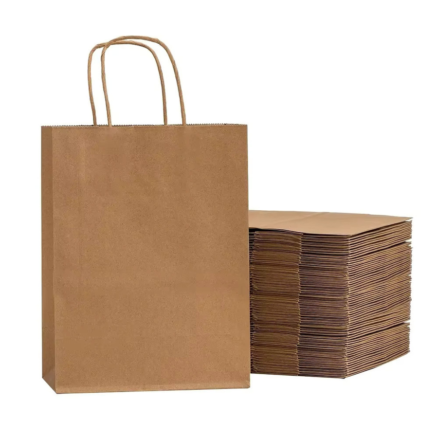 Braune Geschenktüte aus Kraftpapier mit Griff für Geburtstagspartys und den Einzelhandel - Bild 3
