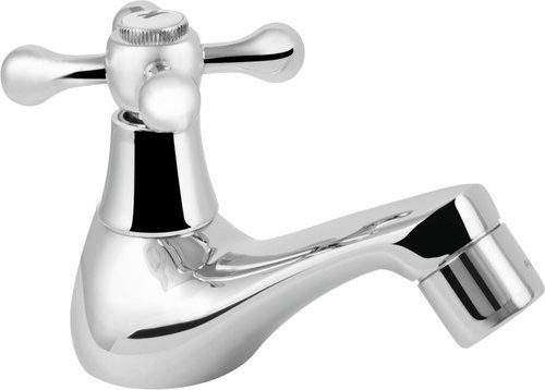 WELLWATER Wasserhahn für das Badezimmer, verchromt in Silber, wassersparend, Zwei-Griff-Armatur aus Messing - Bild 1