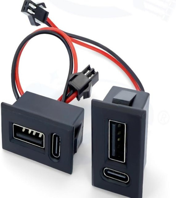SD&HI Doppelsteckdose mit USB-C Ladebuchse in Schwarz - Bild 1