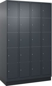 C+P Schließfachschrank Classic PLUS mit Sockel und 4 Abteilen, Farbe Anthrazitgrau, H x B x T: 195 x 120 x 50 cm - Bild 1