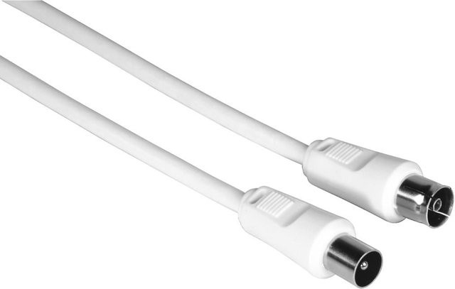 Hama Antennen-Kabel mit Koax-Stecker und Koax-Kupplung, 10 m, 75 dB, Weiß - Bild 1