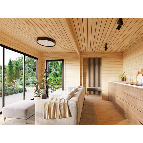 Palmako Gartenhaus Cecilia aus Fichte in Blockbohlenbauweise mit Pultdach und Boden, Farbe: natur, B/T/H: 790 x 440 x 285 cm - Bild 2