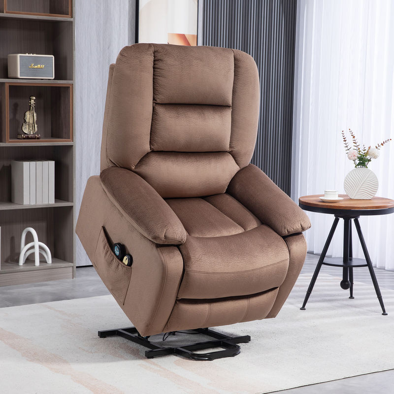 HOMCOM Elektrischer Fernsehsessel mit Aufstehhilfe und Massagefunktion in Braun, B/T/H: 90 x 93 x 110 cm - Bild 2