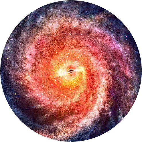 K&L Wall Art Runde Vliestapete Aerroscape Universum Galaxie, mehrfarbig, matt - Bild 1