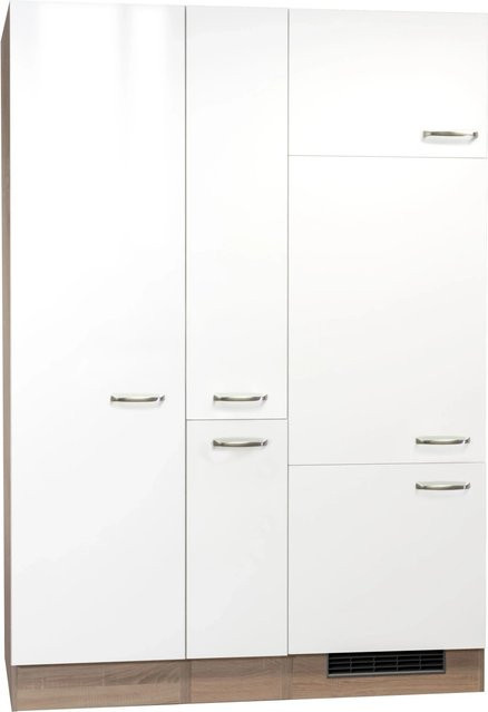 Flex-Well Exclusiv Küchenerweiterung Valero in Hochglanz Weiß mit Eichenoptik, Breite: 140 cm - Bild 1